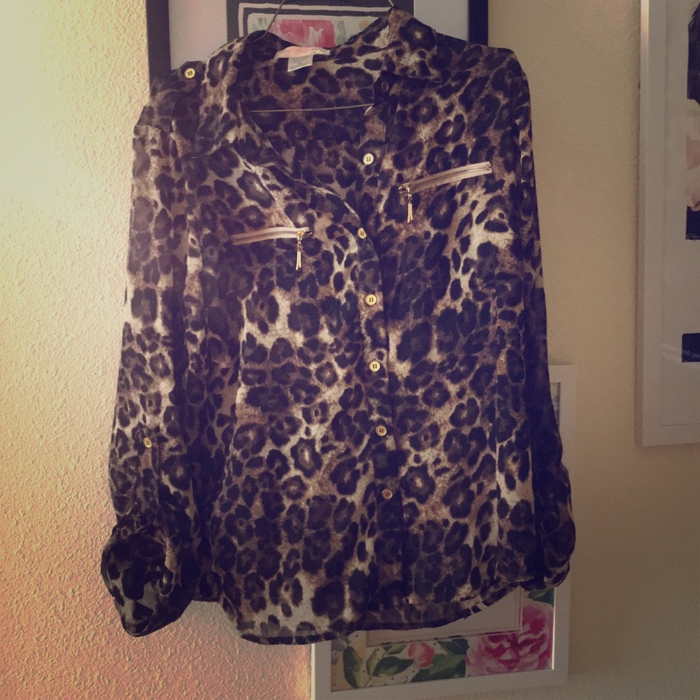 Cheetah print blouse